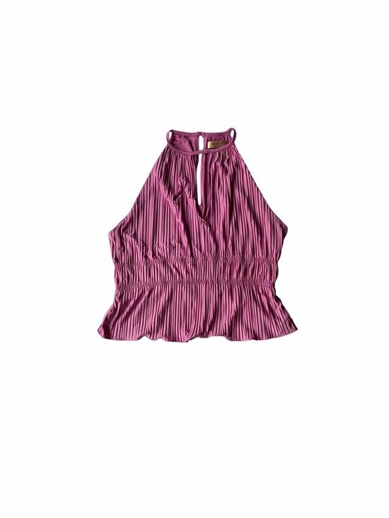 Bailey 44 Tops - Bailey 44 Isla Mauve Pink Plisse Halter Keyhole Peplum Top XL NWT